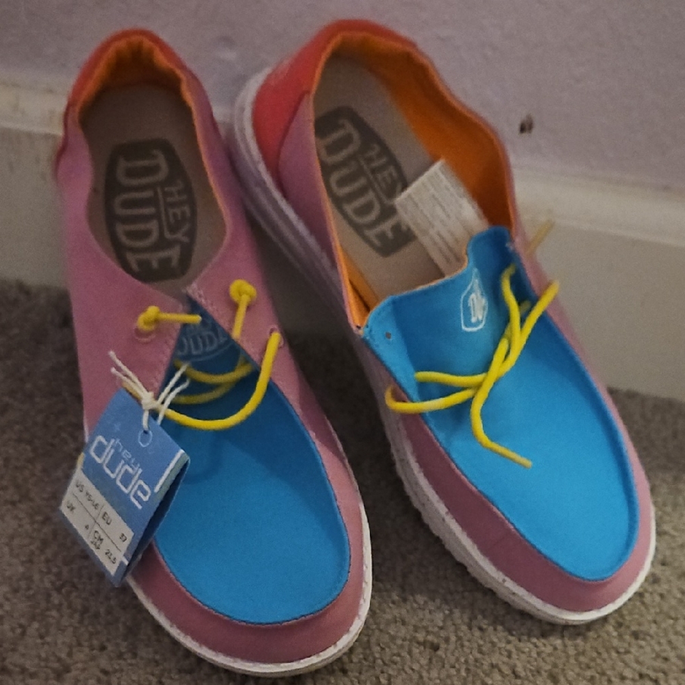 Hey Dude Multicolor Casual Shoes with Yellow Laces